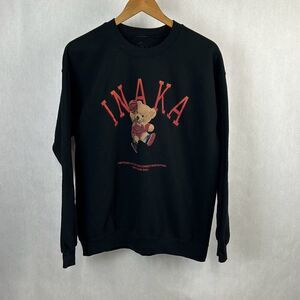 Inaka Power Teddy Bear Sweatshirt Crew Neck Sz Large *READ* Black 2021 Mens Wome